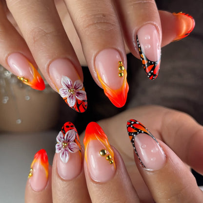 Künstlerisches Floral Flame Nail Art Set Brehn