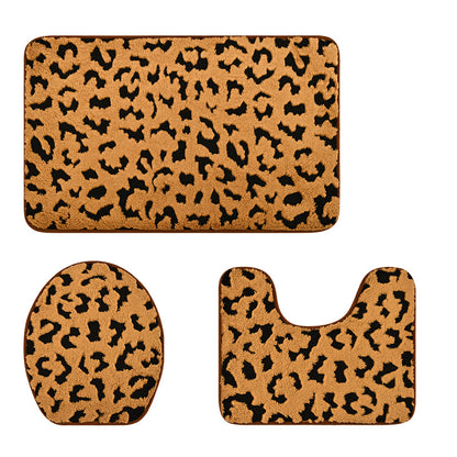 Weiches Luxus-Leopardenmuster-Badeteppich-Set Brehn