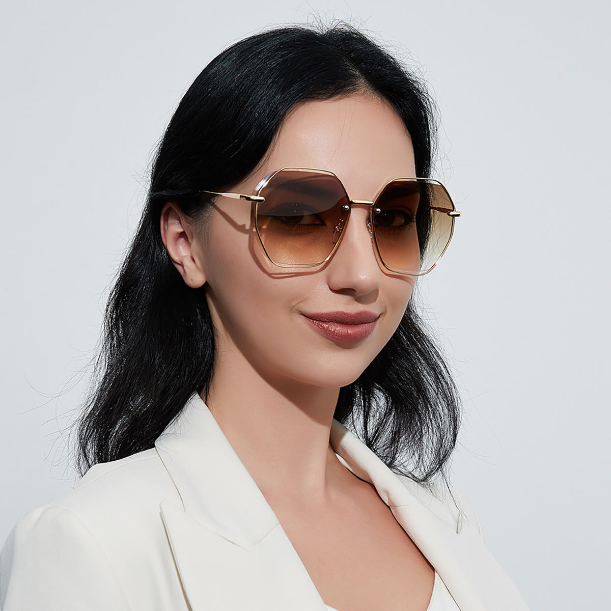 Damen modische achteckige Sonnenbrille mit elegantem Rahmen Brehn