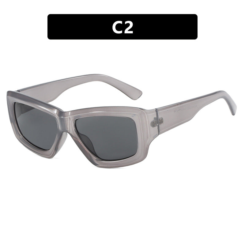 Damen trendige quadratische Sonnenbrille mit transparentem Rahmen und komfortablen Gläsern Brehn