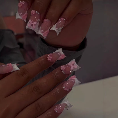 Künstlerische Blumen Press-On Nagelverlängerungen Brehn