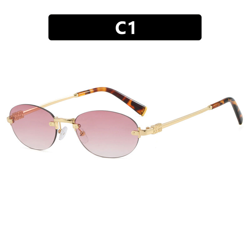 Damen modische Sonnenbrille mit ovalem Rahmen und edlen Akzenten Brehn