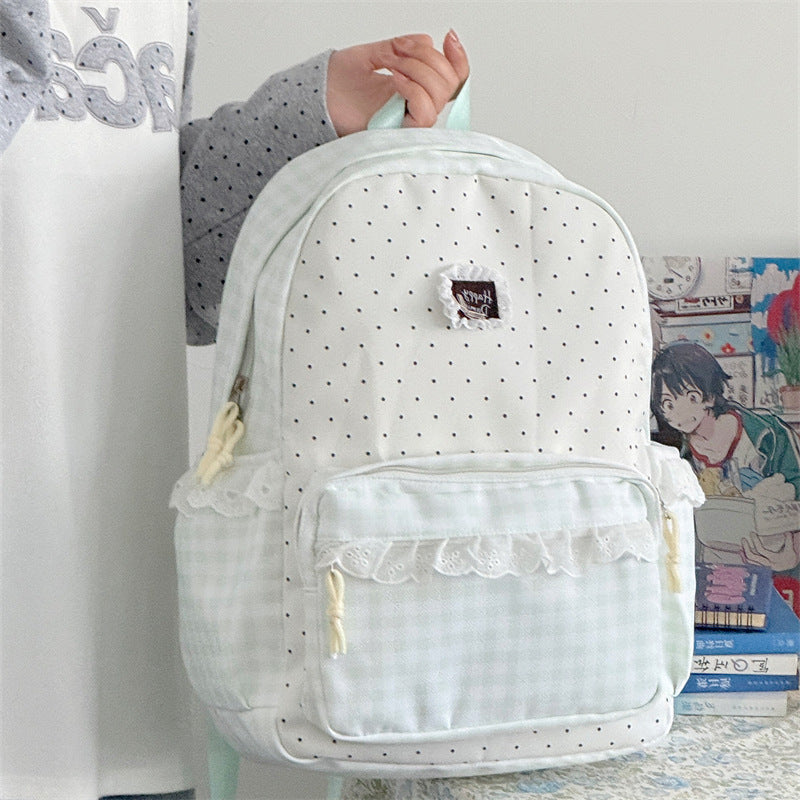 Charmanter Karo-Muster Schulrucksack