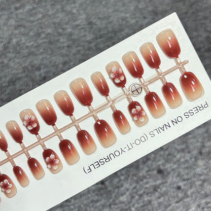 Floral Gradient Press-On Nail Set Brehn