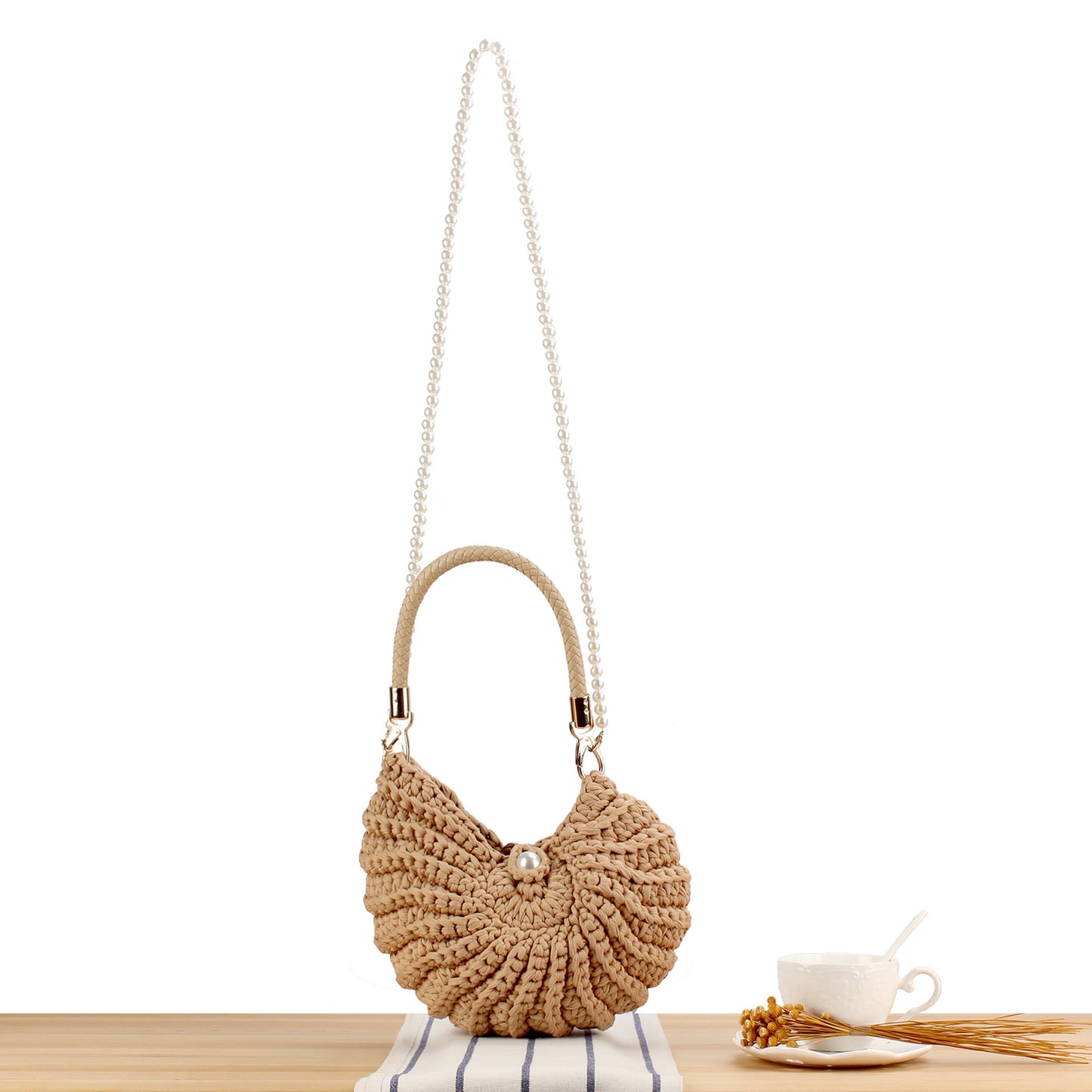 Abendtasche mit Perlverziertem Griff Brehn
