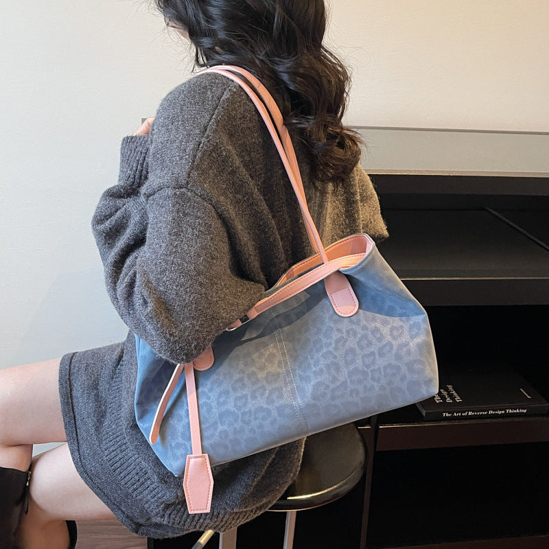 Strukturierte Leopardenmuster Tote Bag