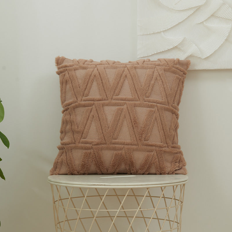 Quadratischer Kissenbezug mit geometrischem Chenille‑Tufting und weichem Baumwollmix Brehn