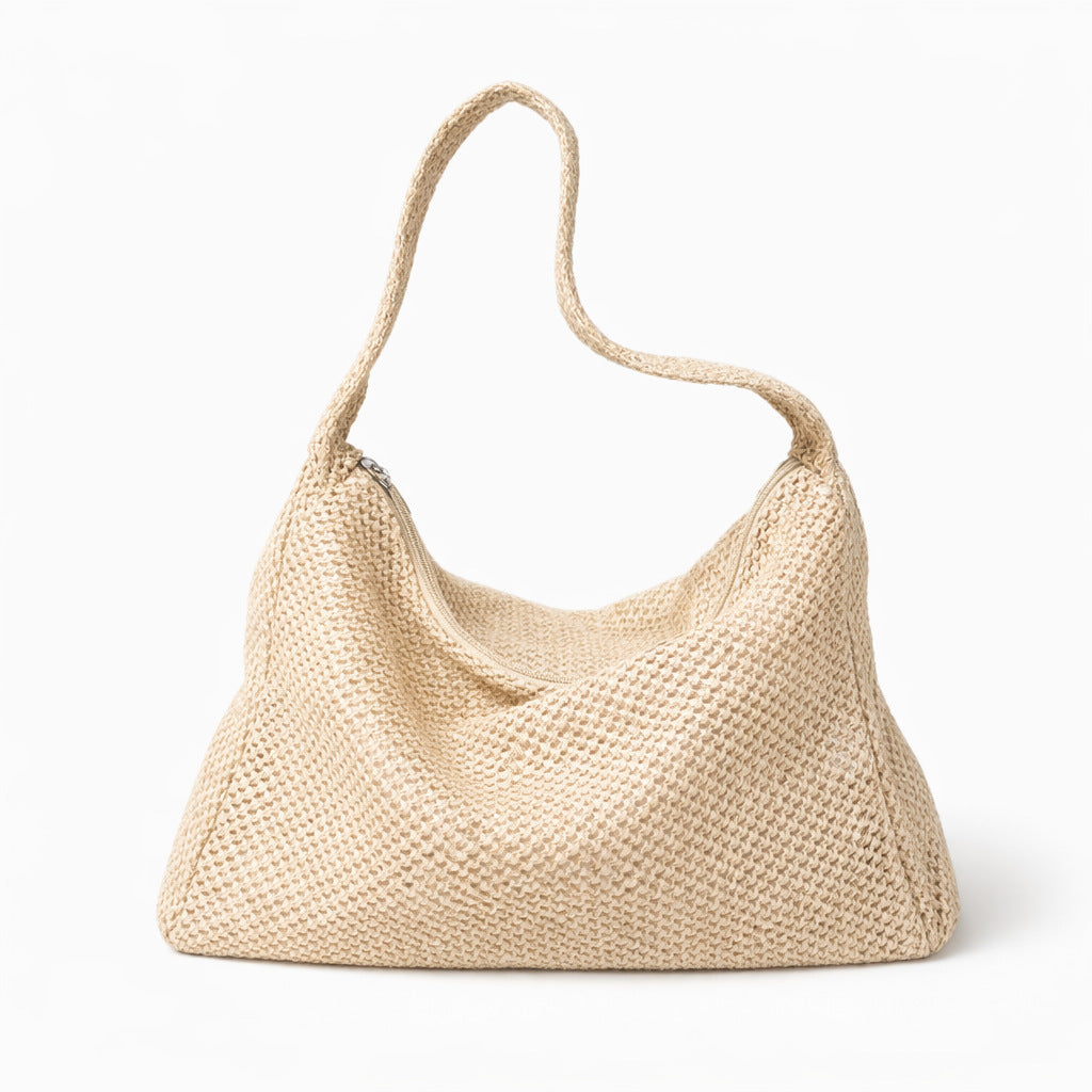Geräumige handgefertigte Strick-Schultertasche