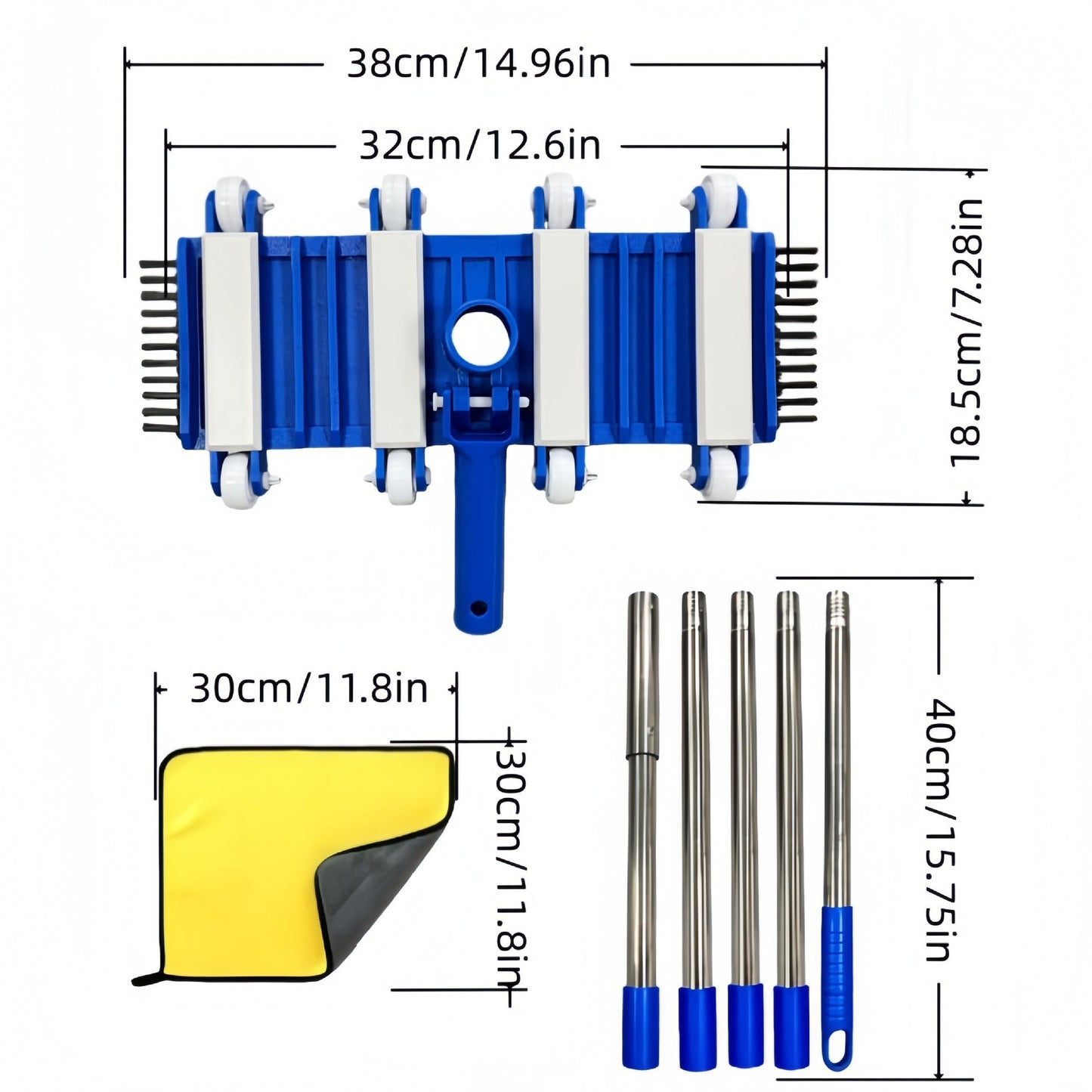 Professionelles teleskopisches Edelstahl Auto Wasch- und Detailmopp-Set Brehn