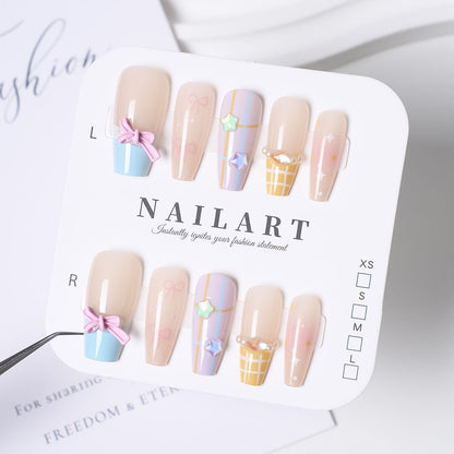 Glossy Square Tip Press-On Nail Set Brehn