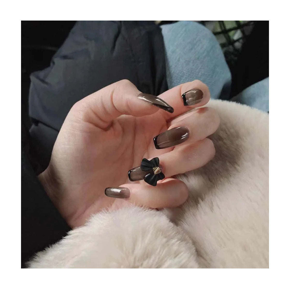 Elegante Schleifenakzent Stiletto-Nagelerweiterungen