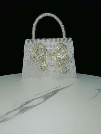 Rhinestone Schleifen-Clutch