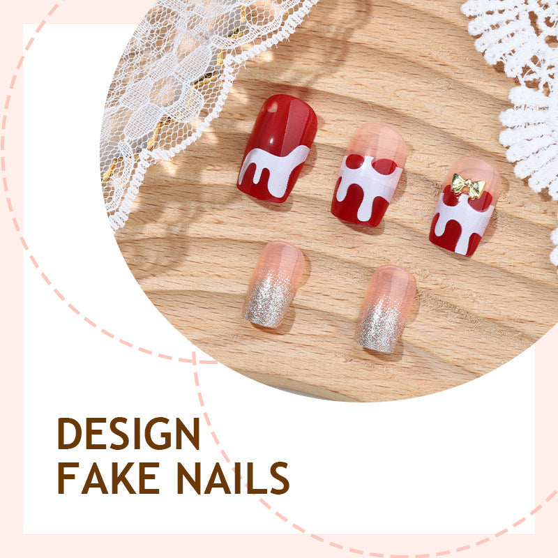 Kreatives Kunstnagelset mit verspieltem Zuckerguss-Design Brehn