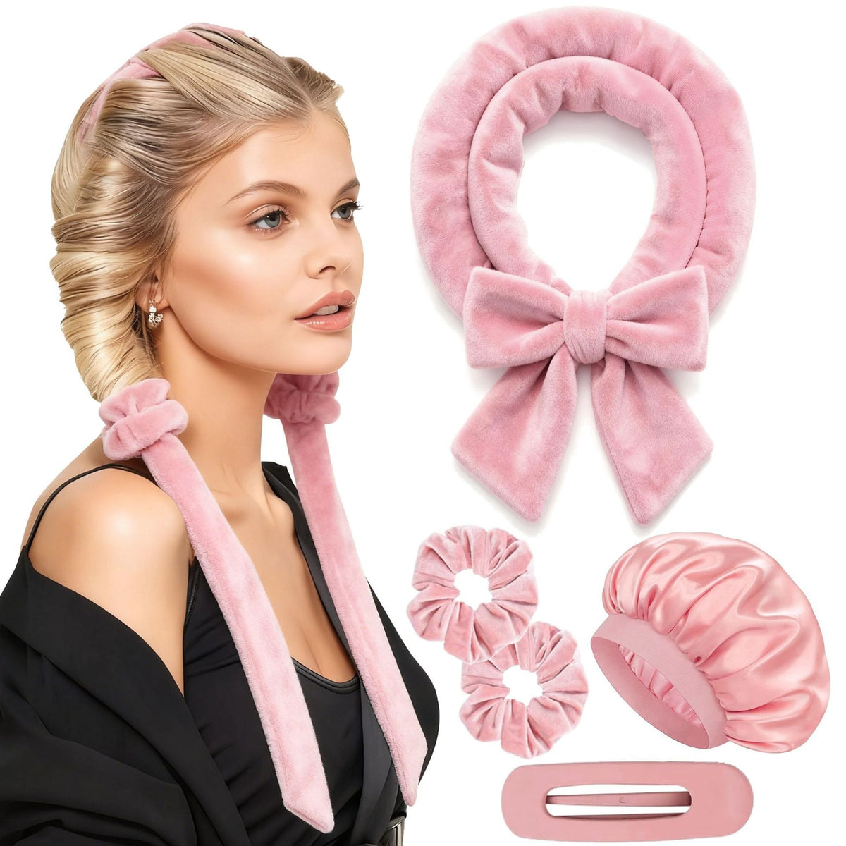Hitzefreies Satin-Haarlocken-Set