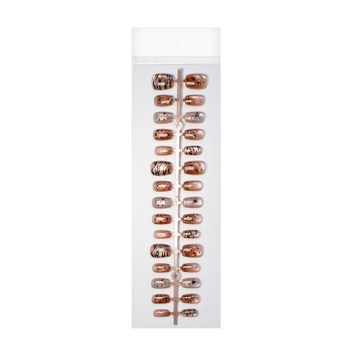 Verspieltes Tierdruck Press-On Nagelset Brehn
