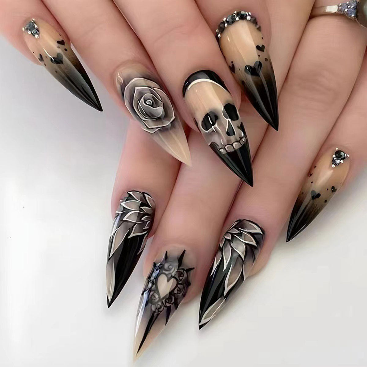 Gothic-Themen 3D Nagelkunstverlängerungen Brehn