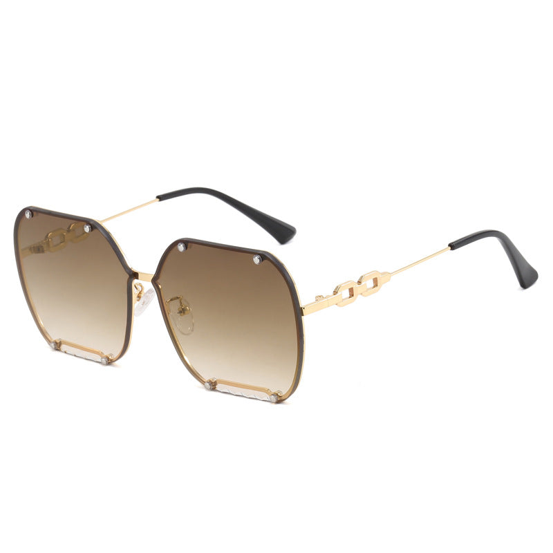 Damen elegante sechseckige Designer-Sonnenbrille mit luxuriösen Akzenten Brehn