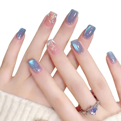 Gradient Ombre Nagelverlängerungen mit Glitzer