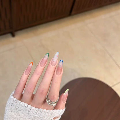 Künstlerisches Multicolor Stiletto Press-On Nail Set