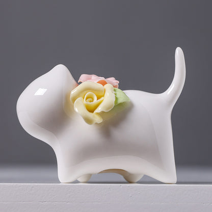 Dekorative Keramik-Hundefigur