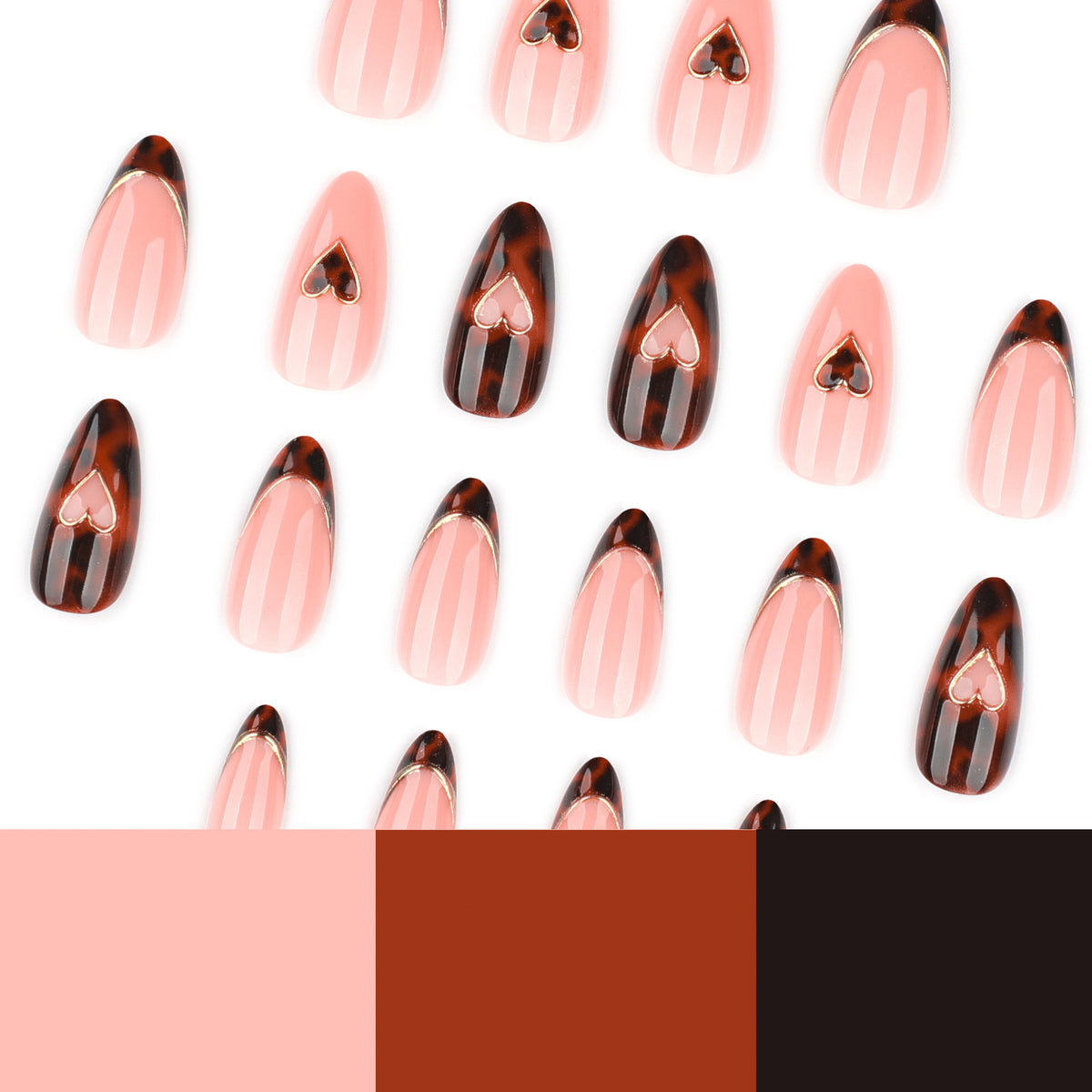 Kunstvolle Stiletto-Nägel mit elegantem Herzen-Design Brehn
