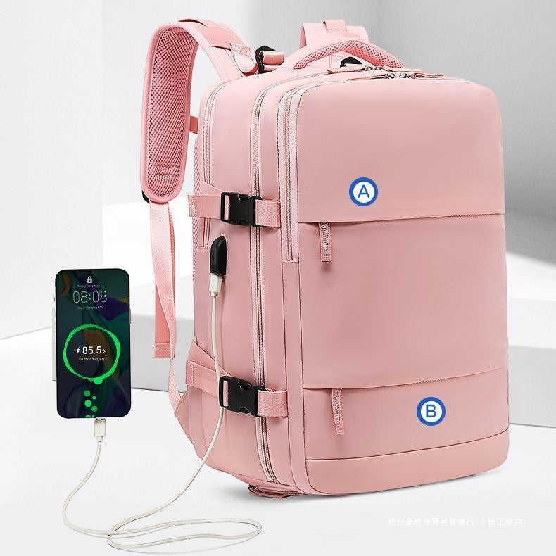 Multifunktionaler Rucksack Mit Integriertem Usb-Anschluss Und Separatem Fach Für Schuhe Brehn