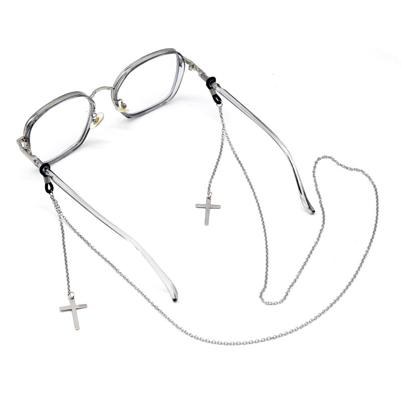 Trendy Metal Kreuz Brille Kette Brehn