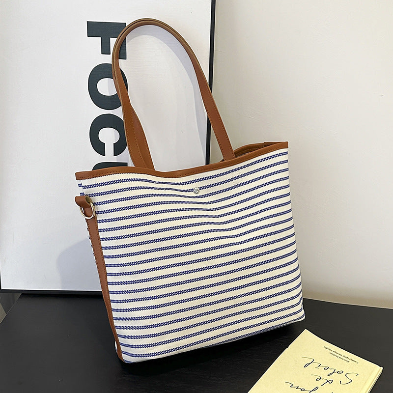 WoStriped Canvas Strandtasche Brehn