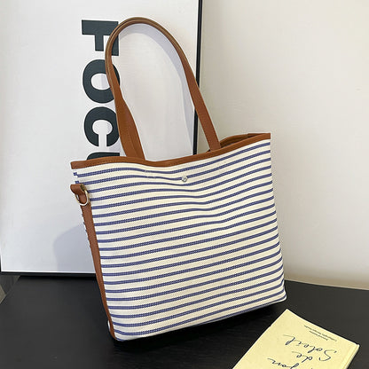 WoStriped Canvas Strandtasche Brehn