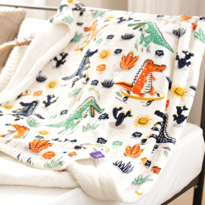 Gemütliche Einhorn-Design Fleece Hoodie Decke