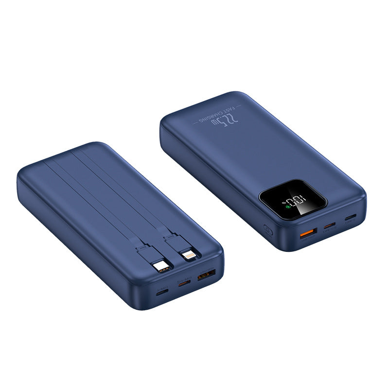 Powerbank mit Integrierten Ladekabeln und Digitaler Ladeanzeige Brehn