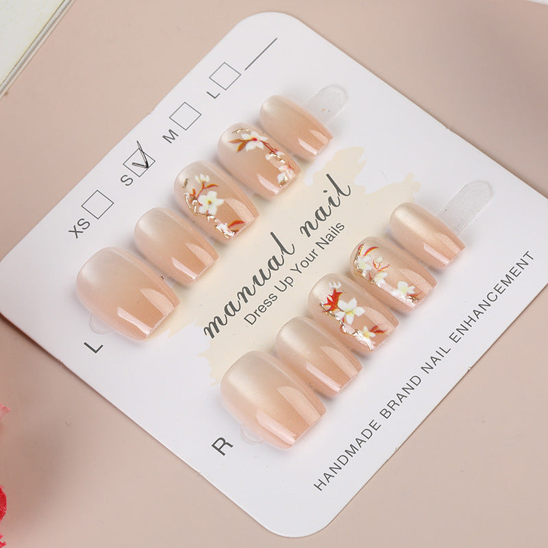 Künstlerisches Floral Press-On Nageldesign Set Brehn