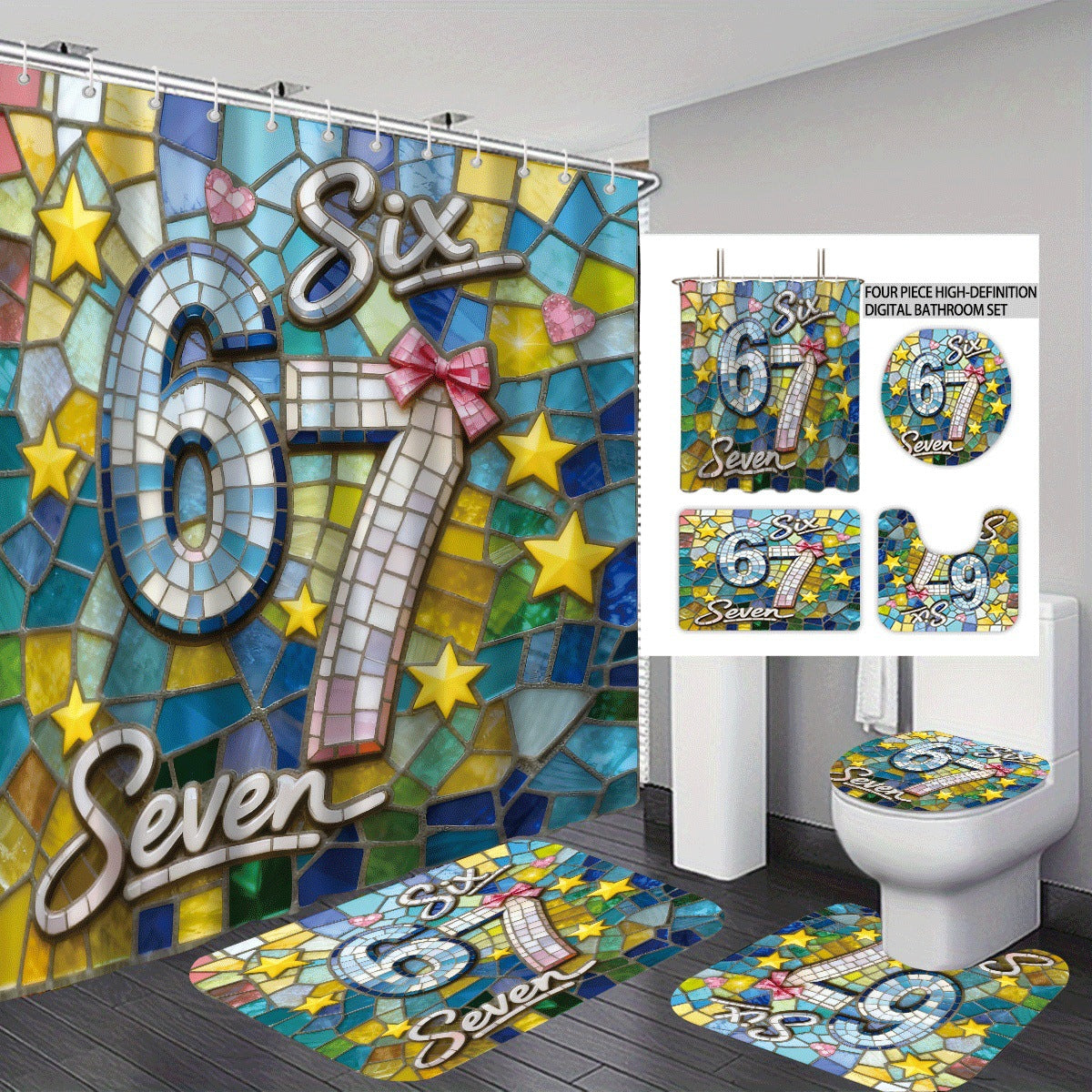 Buntes Dessert-Themen Badezimmer Set Brehn