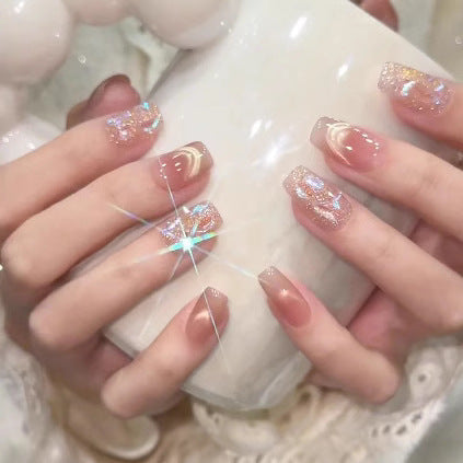 Elegante glitzernde langanhaltende Aufklebenägel Brehn