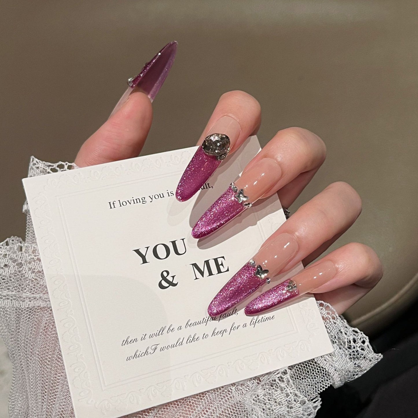 Glamouröse Stiletto Nagelkunst Extensions Brehn