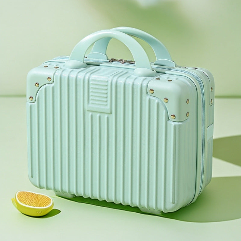 strukturierte Hartschalen-Reise-Beauty-Box mit Kunstleder-Eckverstärkungen und doppelten Obergriffen Brehn