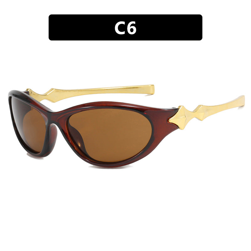 Damen Sonnenbrille im eleganten Retro-Stil mit auffälligen Gläsern Brehn
