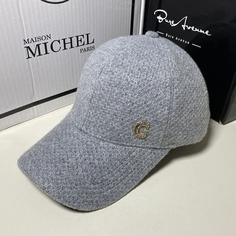 Damen Elegante Wollmischung Baseball Cap Brehn