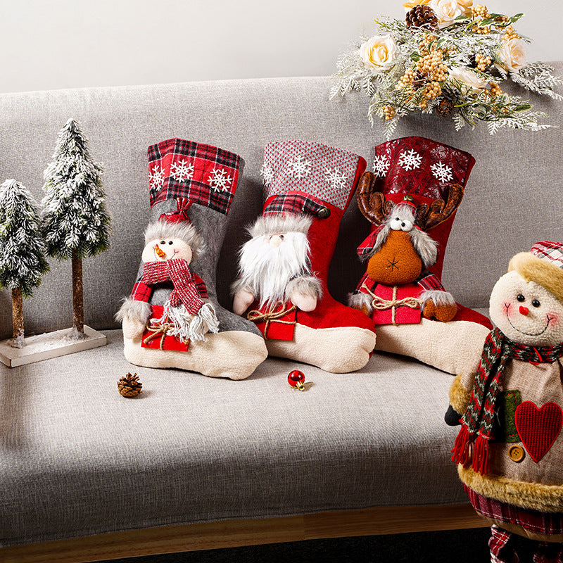 Festlicher Weihnachtsstrumpf mit Rentiermotiv Brehn