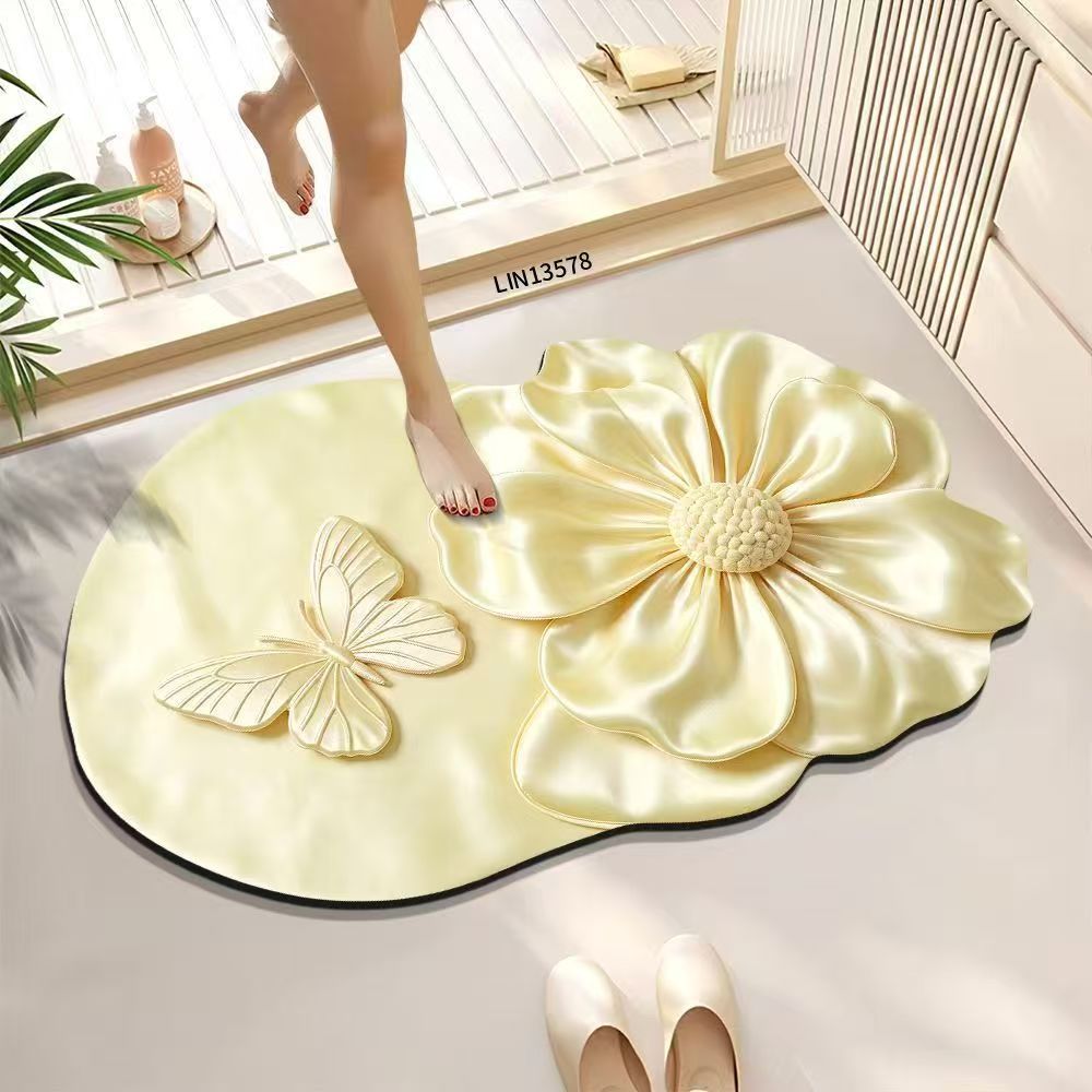 Dekorative florale Badematte