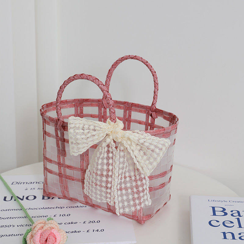 Damen Florale Korbtasche mit Spitze Brehn