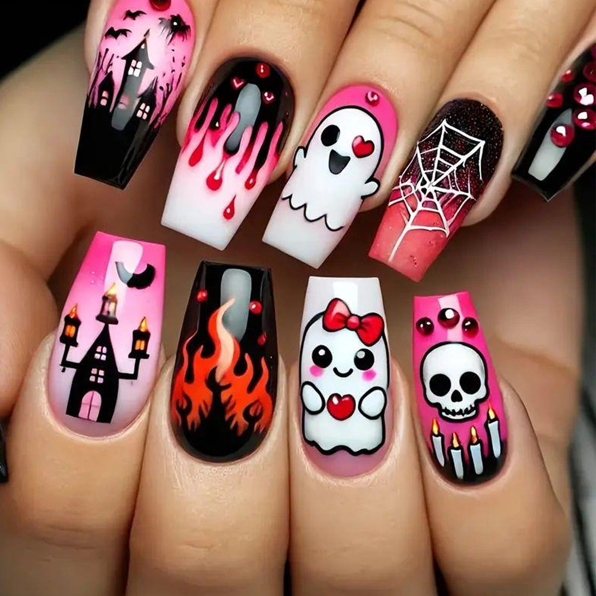 Kreatives Halloween Kunstnagel-Set Brehn