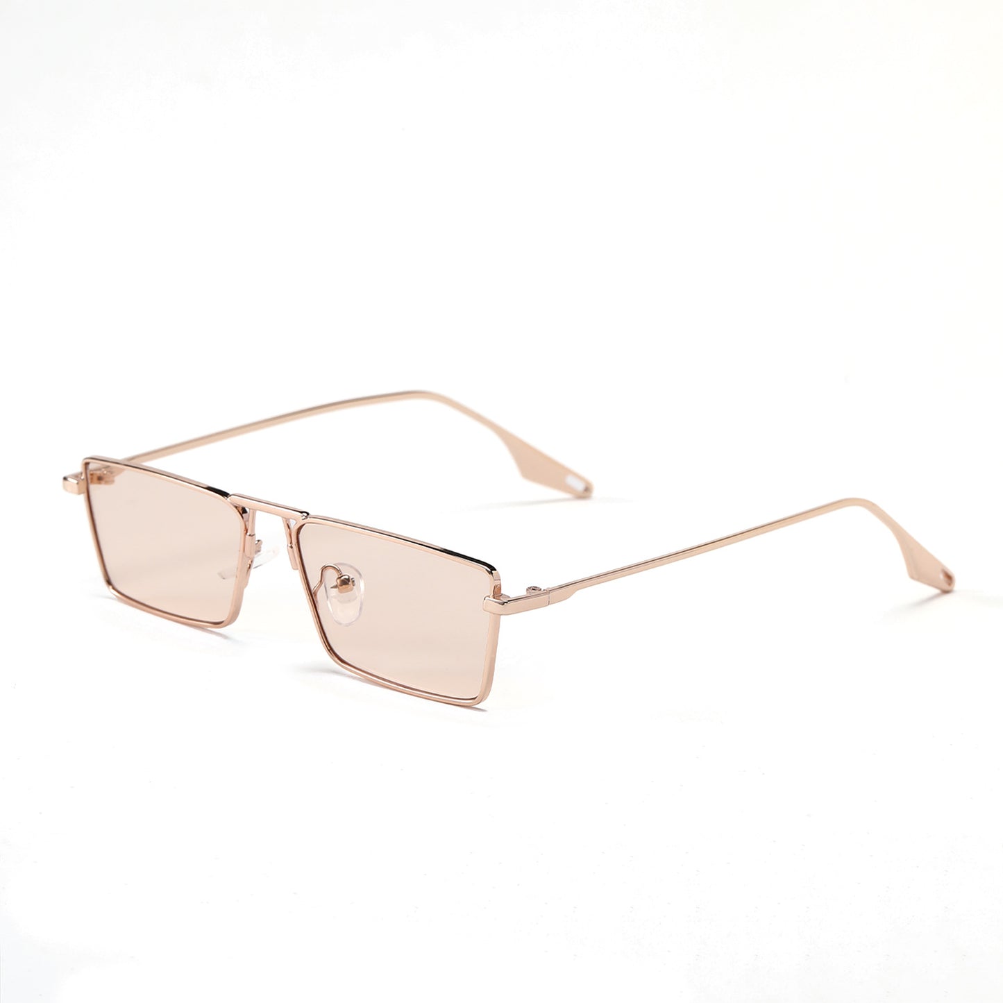 Damen elegante quadratische Sonnenbrille mit schmalem Metallrahmen und UV-Schutz Brehn