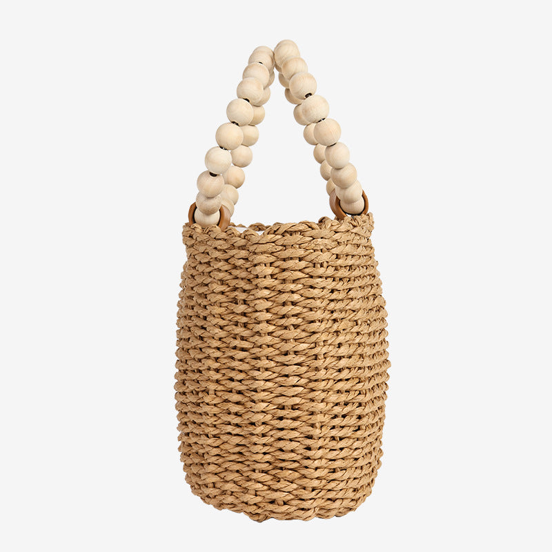 Damen Handgefertigte Korbtasche mit stilvollem Holzgriff Brehn