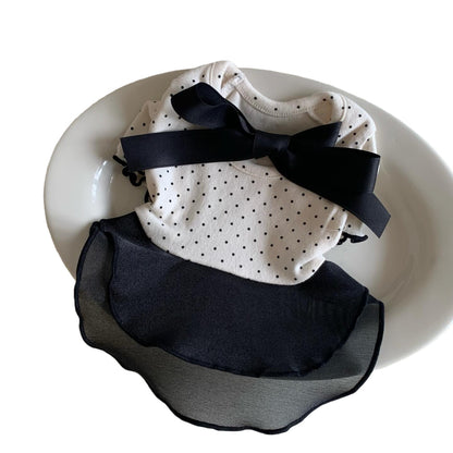 Polka Dot Chiffon Kleid für Haustiere mit Grosgrain
