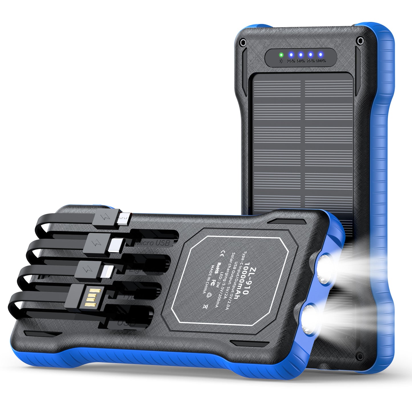 Solar Powerbank mit Integriertem LED-Licht Brehn