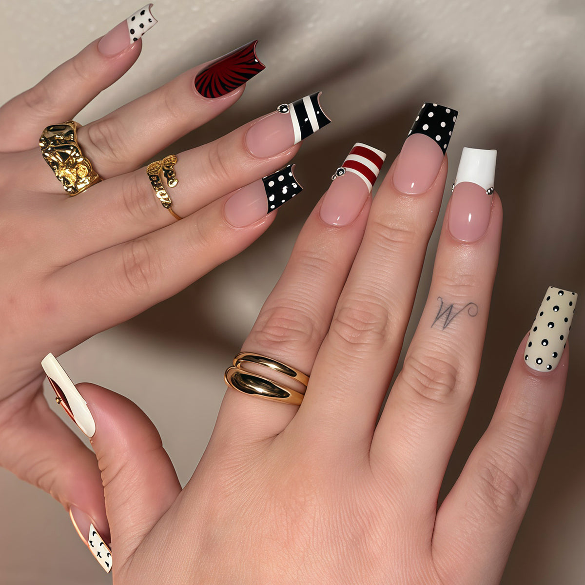 Dekorative französische Spitzen-Nagelkunstverlängerungen Brehn