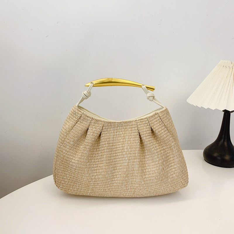 Handtasche mit Elegantem Holzgriff Brehn