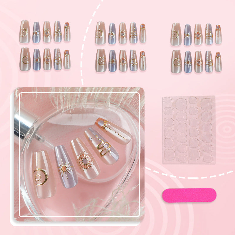 Elegantes Celestial Press-On Nagelkunst Set