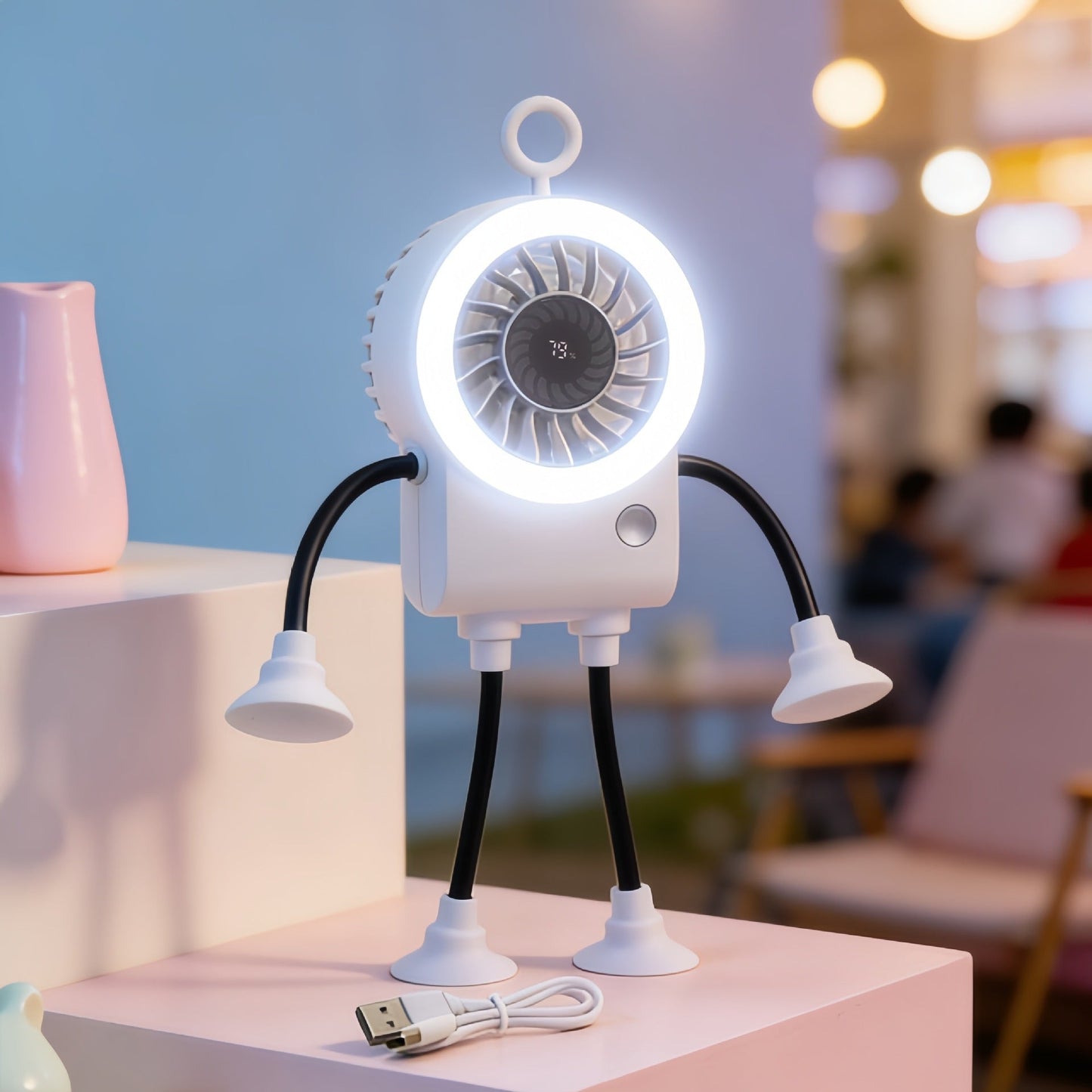 Frauen Multifunktions-Tischventilator mit integrierter LED-Beleuchtung Brehn